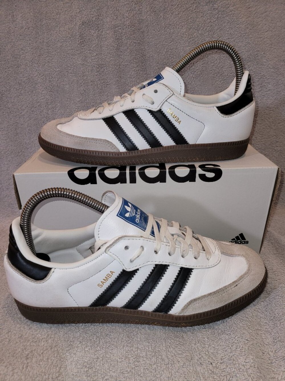 ADIDAS SAMBA BIG KID'S SIZE 6 OG WHITE BLACK BROWN SNEAKERS IE3675 (#1687)
